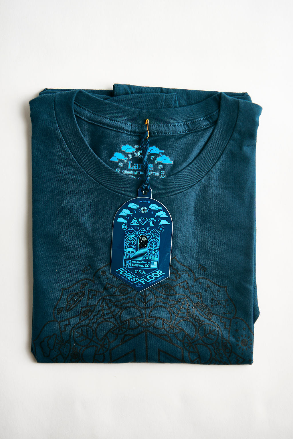 Buy "The Anti-Tie-Dye Tee" FOREST FLOOR Mandala Logo™ on 100% Cotton T-Shirt