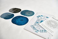 (12) Stickers Set, FOREST FLOOR Mandala Logo™, Pack of Twelve Round Psychedelic Decals