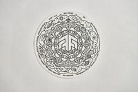 (12) Stickers Set, FOREST FLOOR Mandala Logo™, Pack of Twelve Round Psychedelic Decals