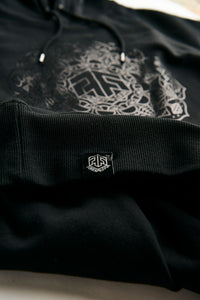 Holographic / Iridescent Foil FOREST FLOOR Mandala Logo™ on 100% Premium French Terry Cotton Hood