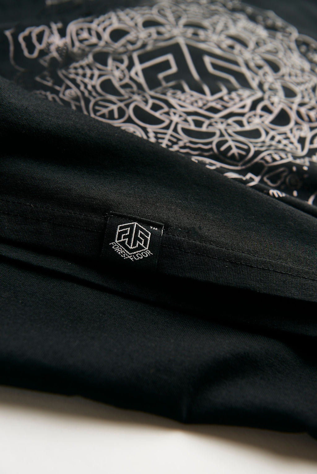 Holographic / Iridescent Foil FOREST FLOOR Mandala Logo™ on 100% Cotton Premium T-Shirt