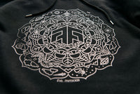 Holographic / Iridescent Foil FOREST FLOOR Mandala Logo™ on 100% Premium French Terry Cotton Hood