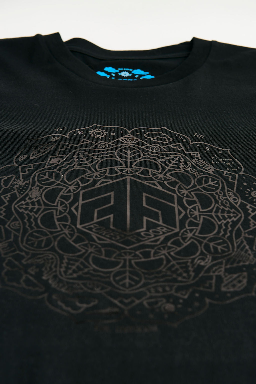Holographic / Iridescent Foil FOREST FLOOR Mandala Logo™ on 100% Cotton Premium T-Shirt