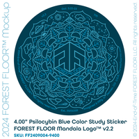 (1) Psilocybin Blue™ Multicolor Study Sticker FOREST FLOOR Mandala Logo™ v2.2, One 4.00" Round Decal