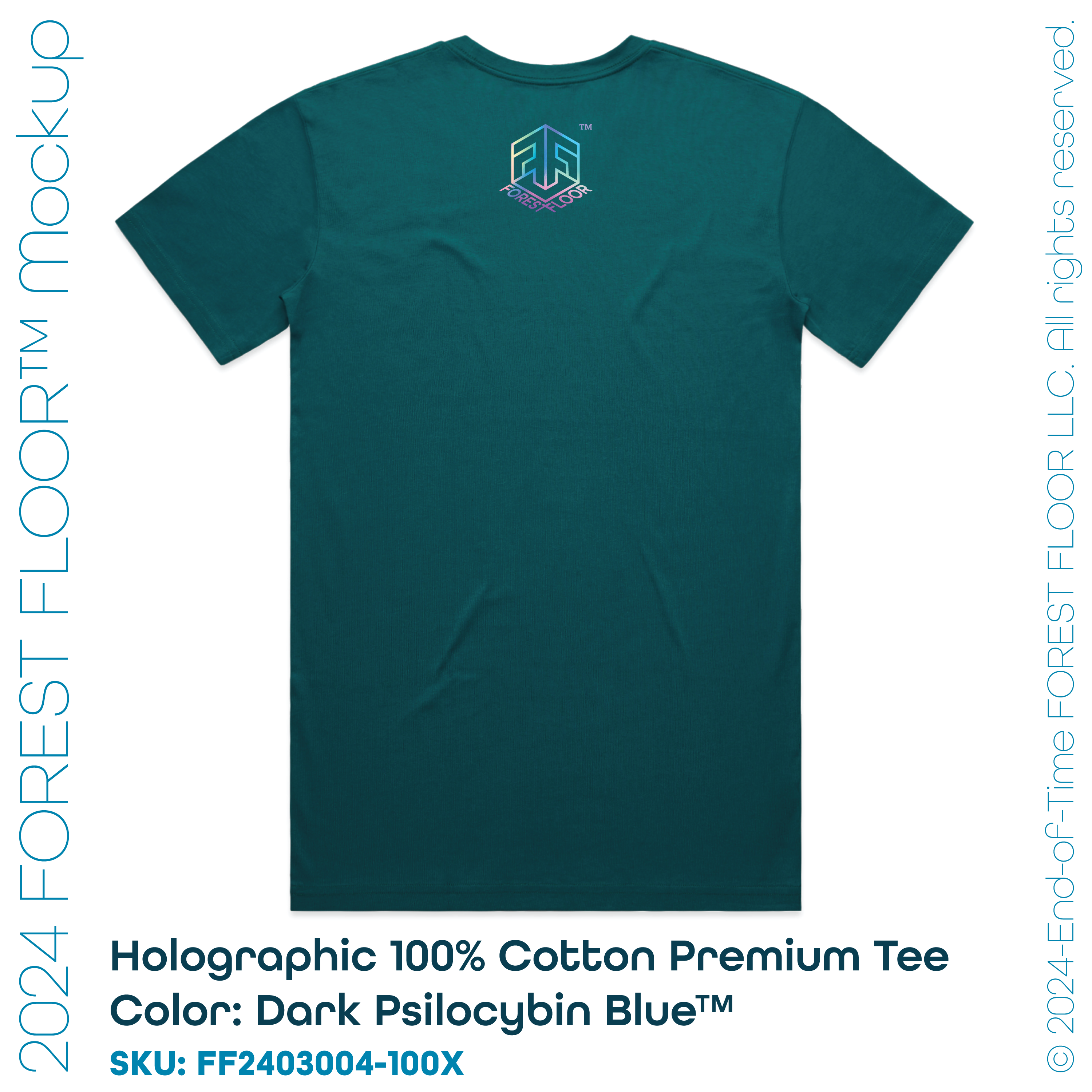 Holographic / Iridescent Foil FOREST FLOOR Mandala Logo™ on 100% Cotton Premium T-Shirt