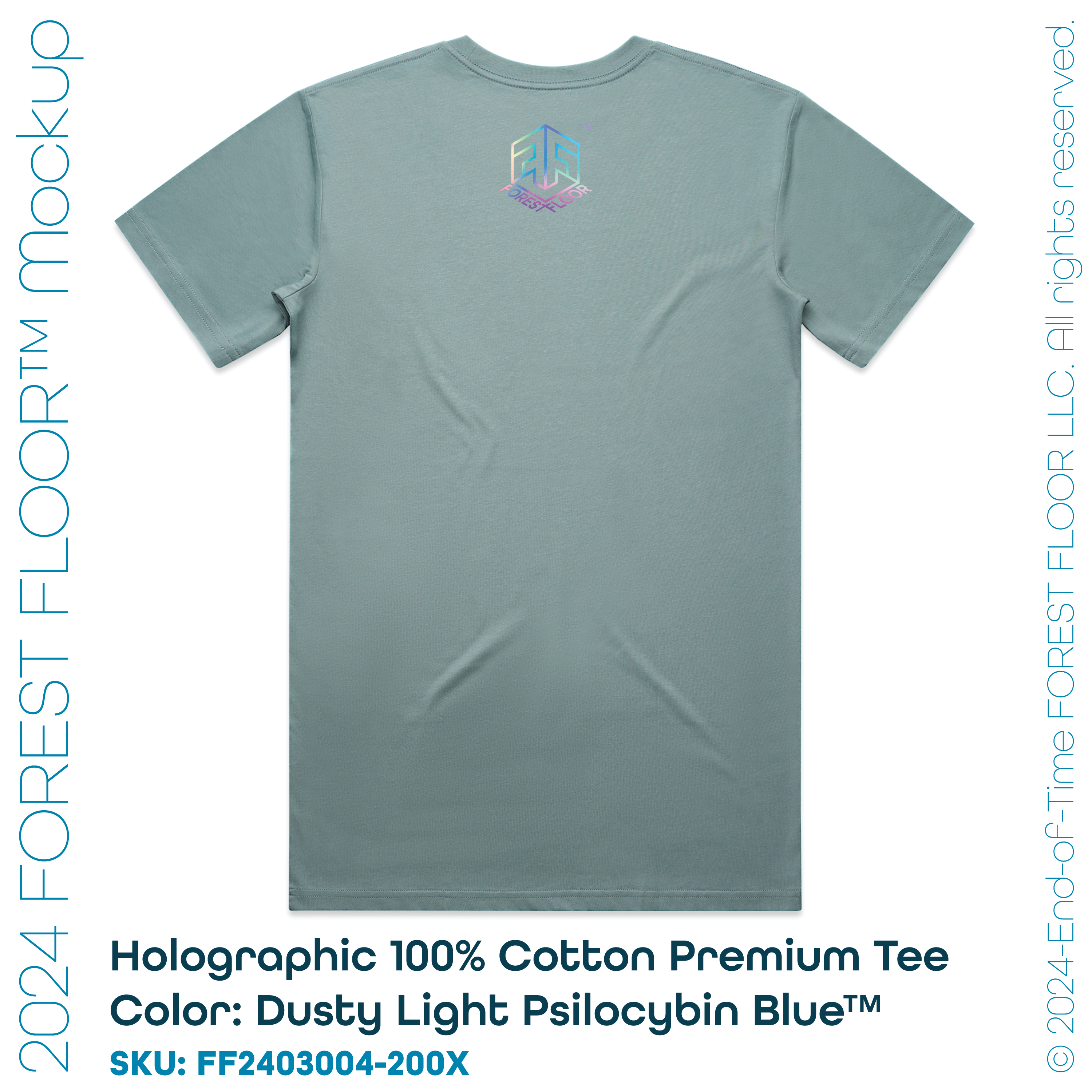 Holographic / Iridescent Foil FOREST FLOOR Mandala Logo™ on 100% Cotton Premium T-Shirt