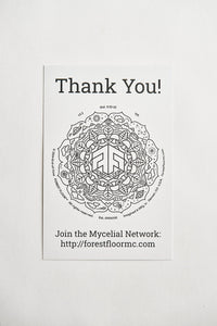 (4) Stickers Set, FOREST FLOOR Mandala Logo™, Pack of Four Round Psychedelic Decals