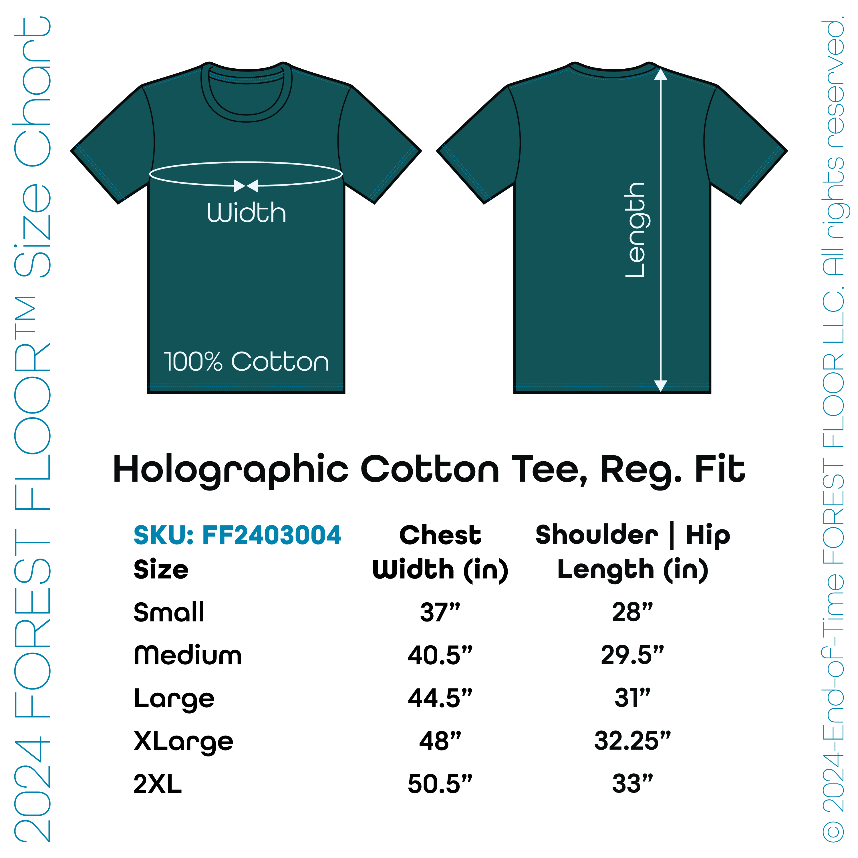 Holographic / Iridescent Foil FOREST FLOOR Mandala Logo™ on 100% Cotton Premium T-Shirt