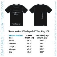 "Reverse-Anti-Tie-Dye-Tri Tee" Psilocybin Blue™ FOREST FLOOR Mandala Logo™ on Triblend T-Shirt