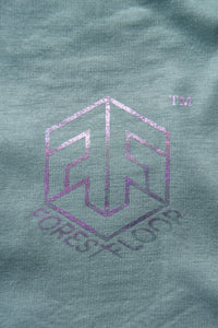 Holographic / Iridescent Foil FOREST FLOOR Mandala Logo™ on 100% Cotton Premium T-Shirt