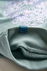 Holographic / Iridescent Foil FOREST FLOOR Mandala Logo™ on 100% Premium French Terry Cotton Hood