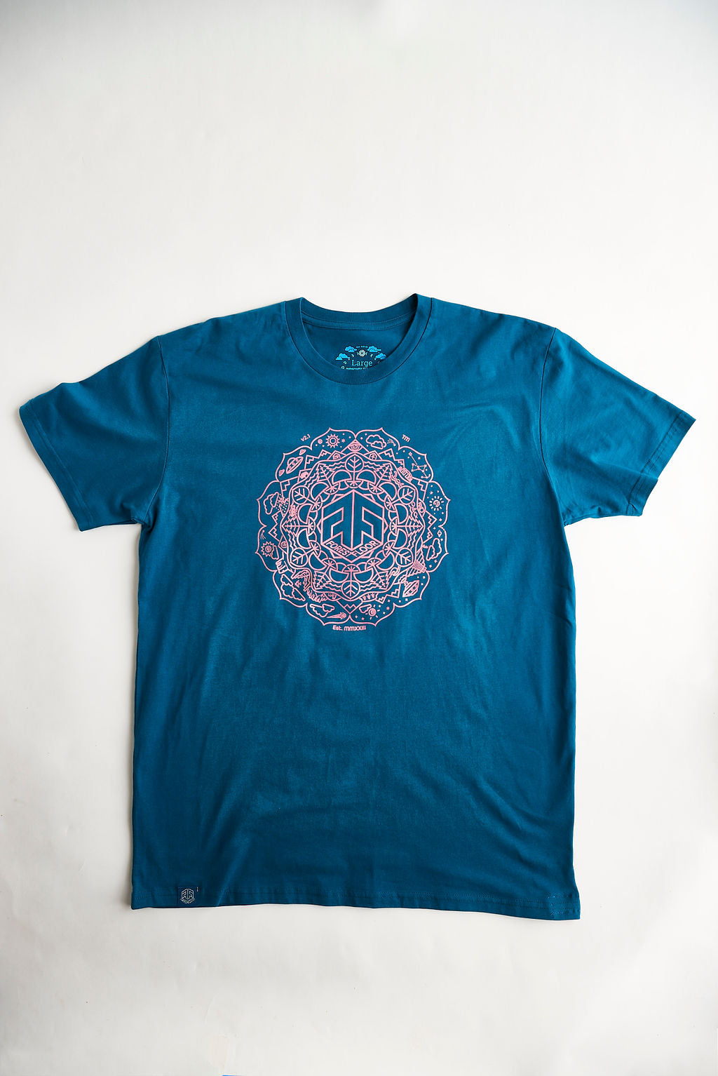 Holographic / Iridescent Foil FOREST FLOOR Mandala Logo™ on 100% Cotton Premium T-Shirt