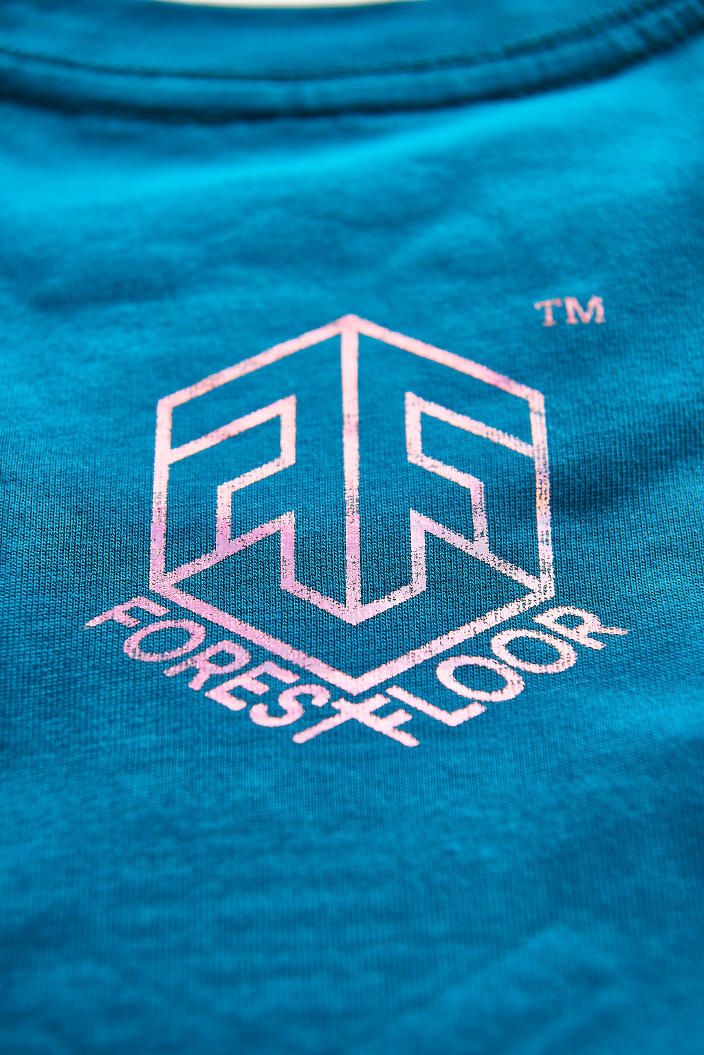 Holographic / Iridescent Foil FOREST FLOOR Mandala Logo™ on 100% Cotton Premium T-Shirt