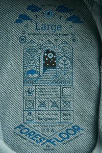 Holographic / Iridescent Foil FOREST FLOOR Mandala Logo™ on 100% Premium French Terry Cotton Hood