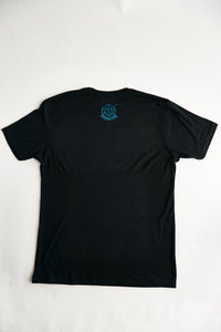 "Reverse-Anti-Tie-Dye-Tri Tee" Psilocybin Blue™ FOREST FLOOR Mandala Logo™ on Triblend T-Shirt
