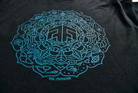 "Reverse-Anti-Tie-Dye-Tri Tee" Psilocybin Blue™ FOREST FLOOR Mandala Logo™ on Triblend T-Shirt