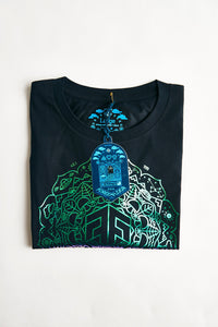Holographic / Iridescent Foil FOREST FLOOR Mandala Logo™ on Woman’s 100% Cotton Premium Crop Top Tee