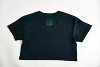 Holographic / Iridescent Foil FOREST FLOOR Mandala Logo™ on Woman’s 100% Cotton Premium Crop Top Tee